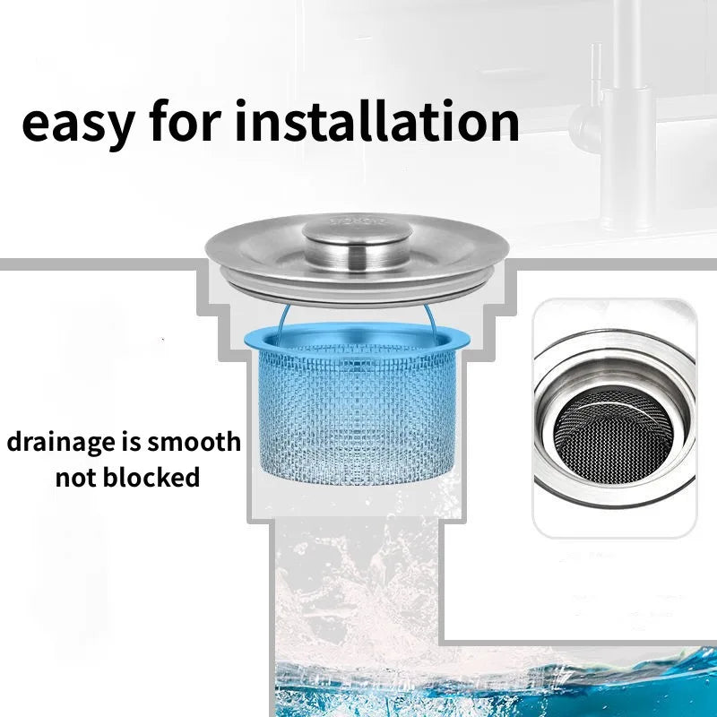 Stainless Steel Shower Drain Hair Catcher & Sink Strainer