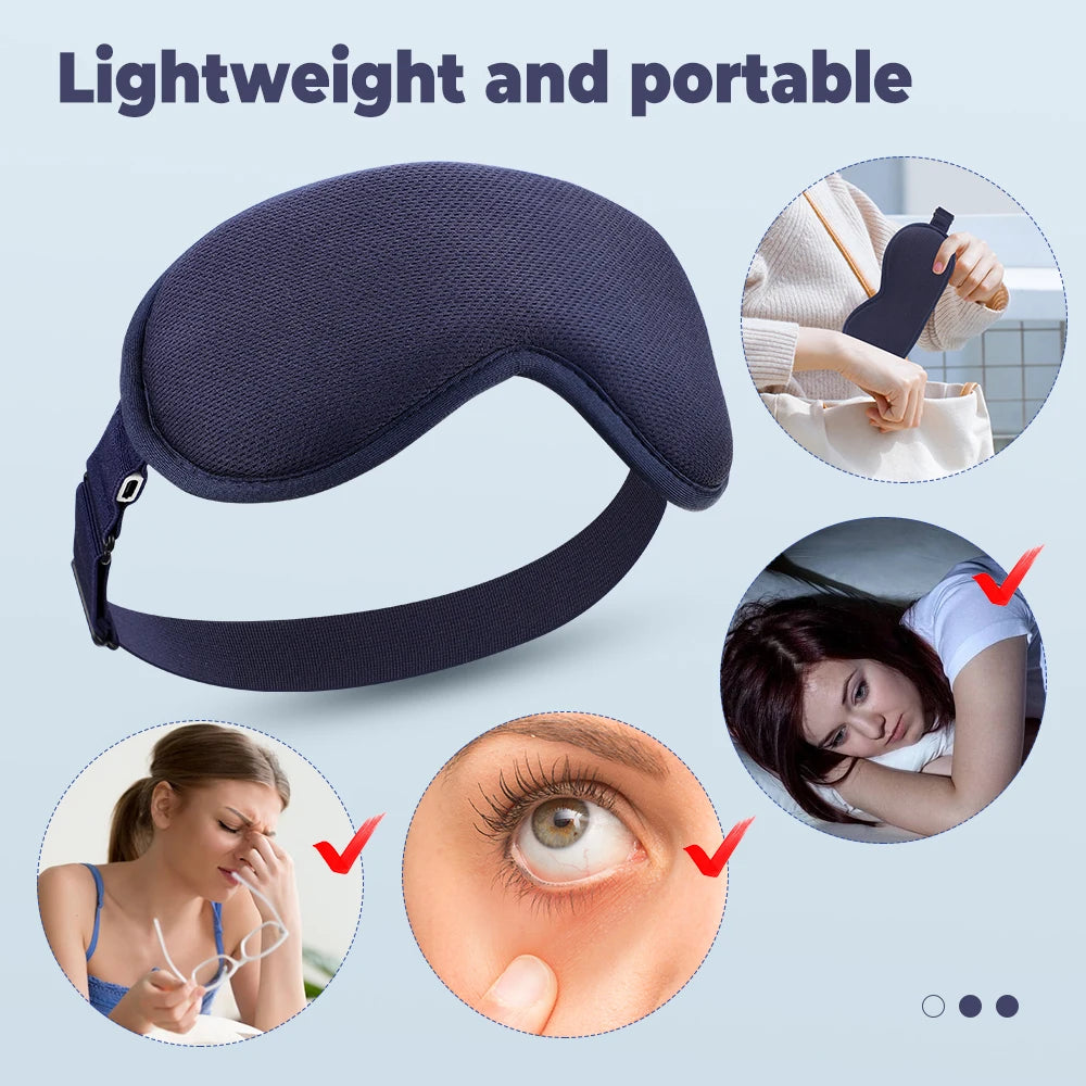 USB Charging Hot Compress Eye Mask Dry Eyes Relief Heated Massage Steam Eyemask with Remote Control Office Sleeping Eye Shade Peaceful Pleasures Health and Wellness