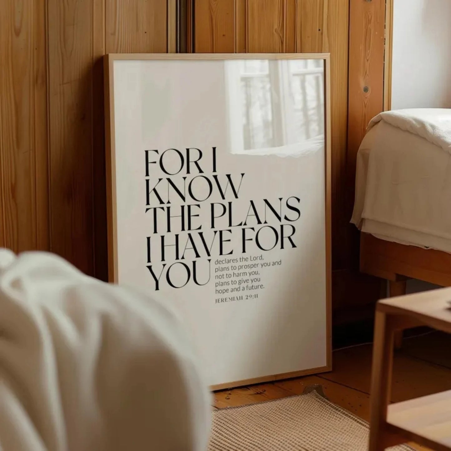 Jeremiah 29:11 Bible Verse Canvas Wall Art | Baptism Gift