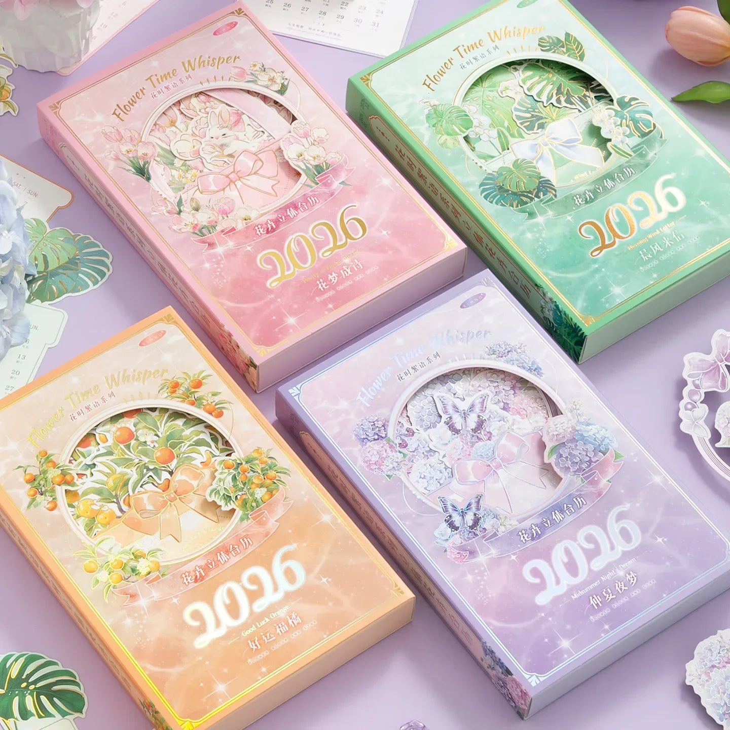 2026 Bloomy Flowers Calendar Desk Calendar Tabletop Calendar Standing Monthly Calendar Year For Home School Desktop Decorations Peaceful Pleasures Health and Wellness