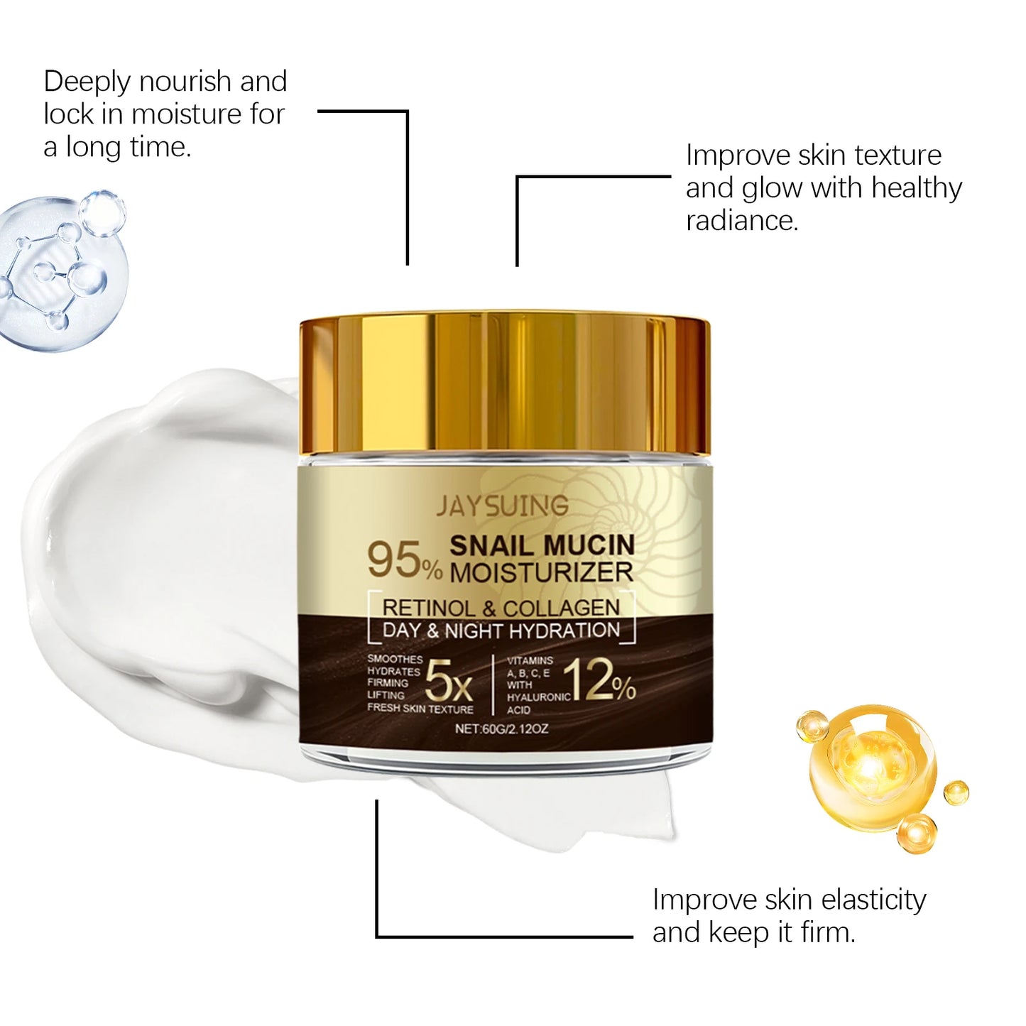 Jaysuing Snail Collagen Face Cream – Firming Moisturizer 60g