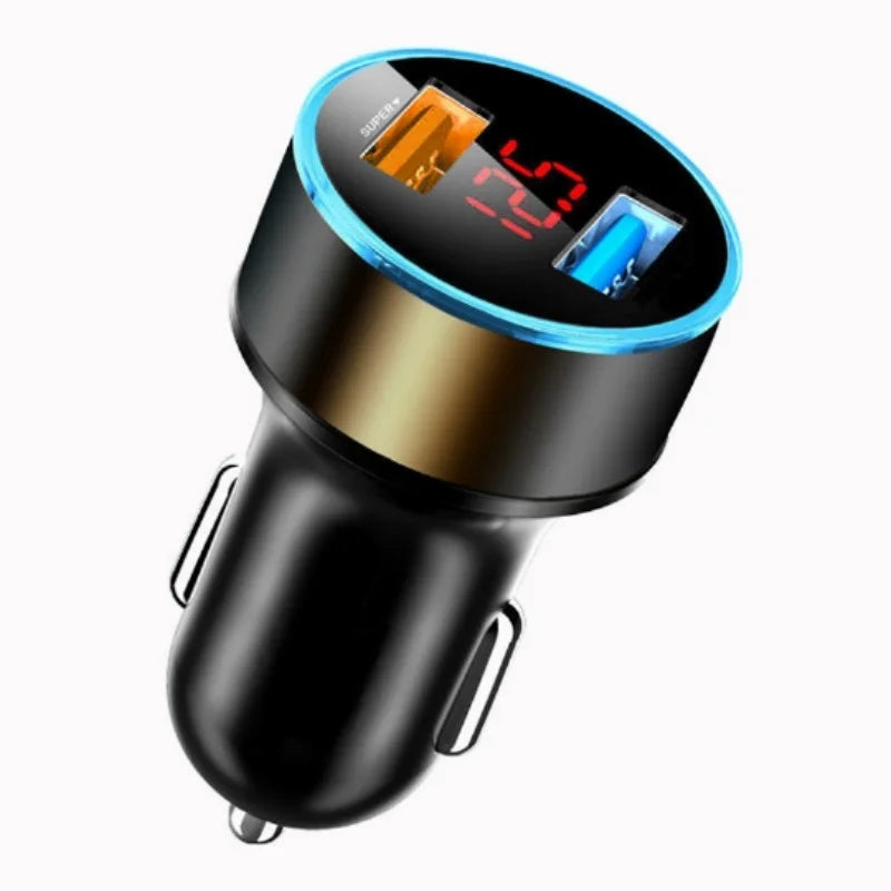 240W 2-Port USB Car Charger Fast Charging with Digital Display