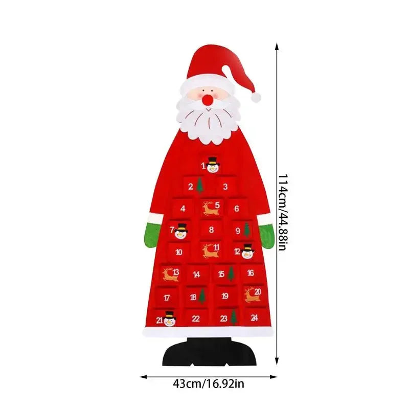 Felt Christmas Tree Advent Calendar – 24 Pocket Kids Decor