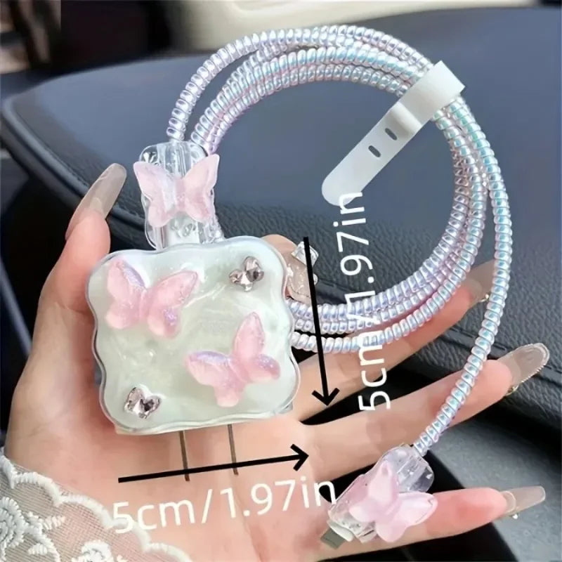 Butterfly Charger Protective Case Cable Protector For iPhone 18W/20W Fast Charging Cable Data Anti-break Charger Protective Rope Peaceful Pleasures Health and Wellness