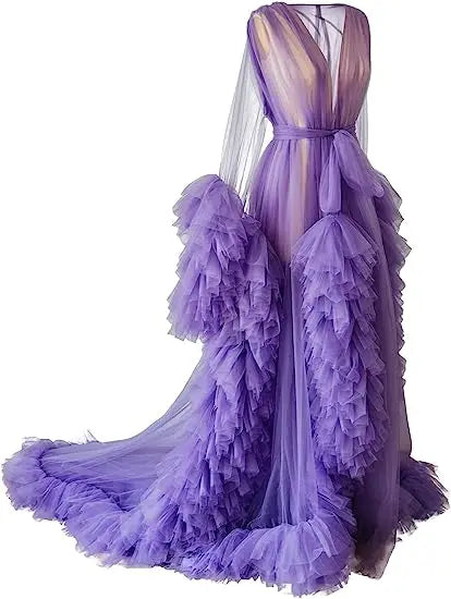 Deep V-Neck Lace Feather Maternity Gown | Photo Shoot Dress Maternity Photography Dress Peaceful Pleasures Health and Wellness
