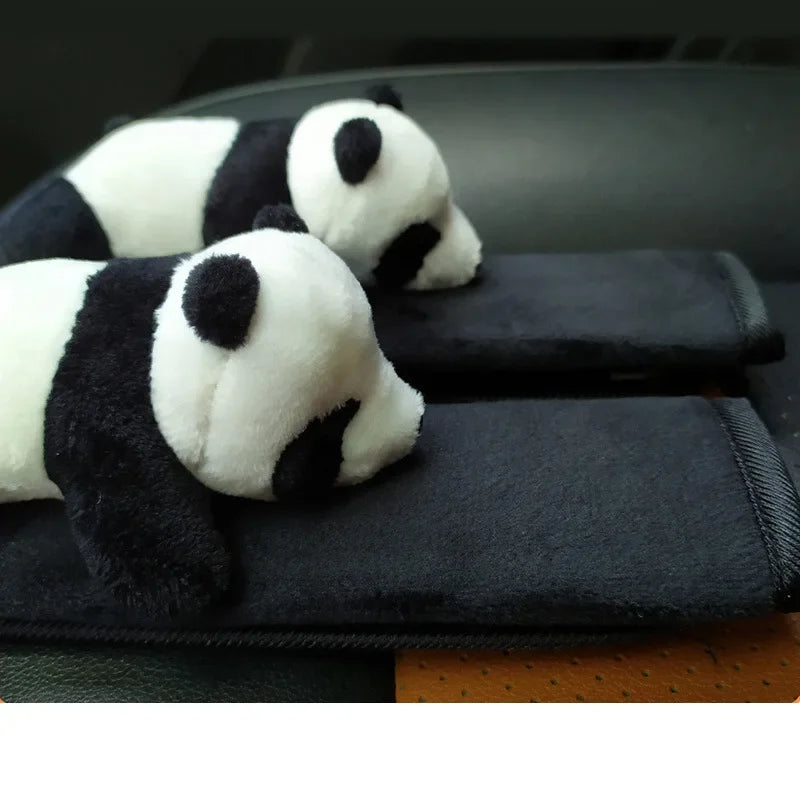 Automobile Safety Belt Decoration Cartoon Panda Safety Belt Shoulder Pad Plush Automobile Accessories Car Decorations Peaceful Pleasures Health and Wellness