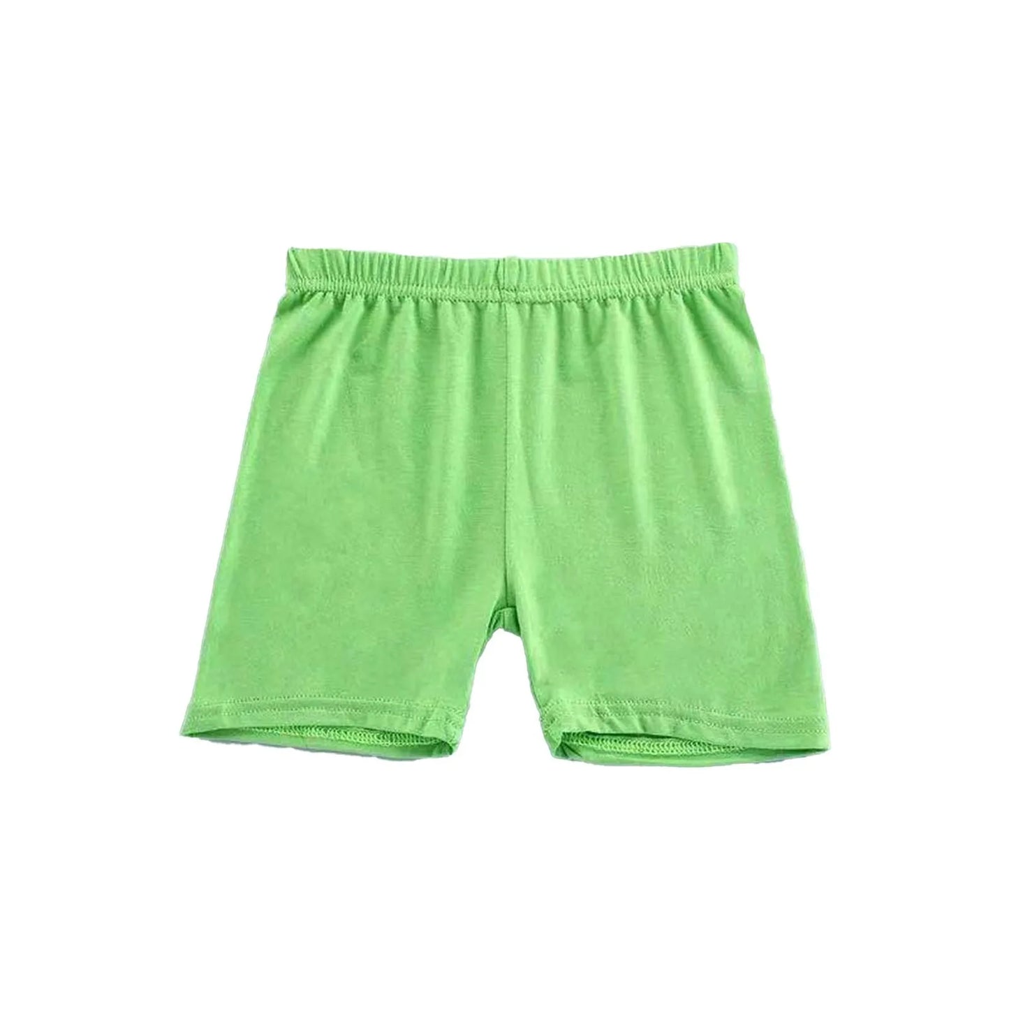 Girls Summer Safety Leggings Cycling Pants Children Anti-emptied Stretch Solid Color Mid-rise Yoga Dancing Shorts 1PC Peaceful Pleasures Health and Wellness Green 110