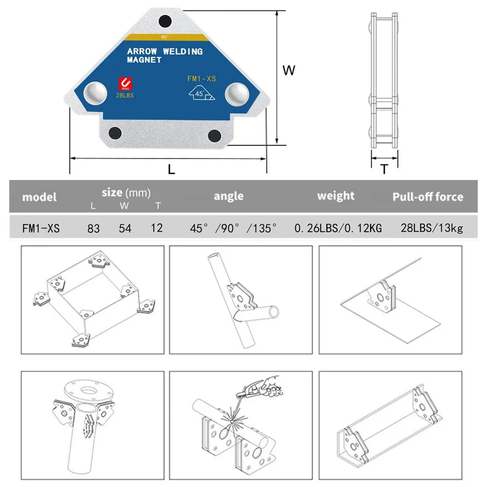 25KG Magnetic Welding Holders Weld Fixer Angle Solder Arrow Magnet Positioner Ferrite Holding Auxiliary Locator Tools 2pcs Peaceful Pleasures Health and Wellness