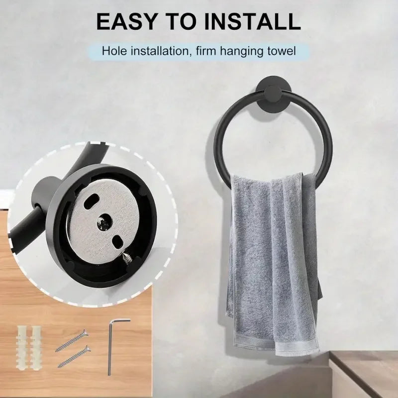 2-Piece Stainless Steel Bathroom Set – Towel & Paper Holder