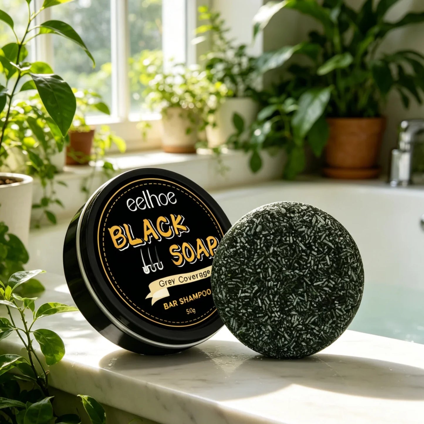 EELHOE Black Soap Natural Shampoo Bar – Gray Hair & Deep Nourish