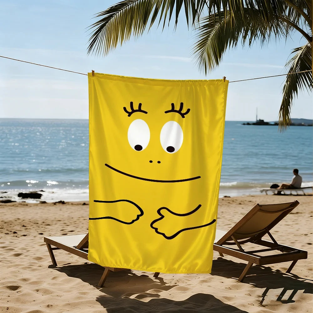 Barbapapa Cartoon Quick-Dry Beach Towel | Soft Pool Travel Towel