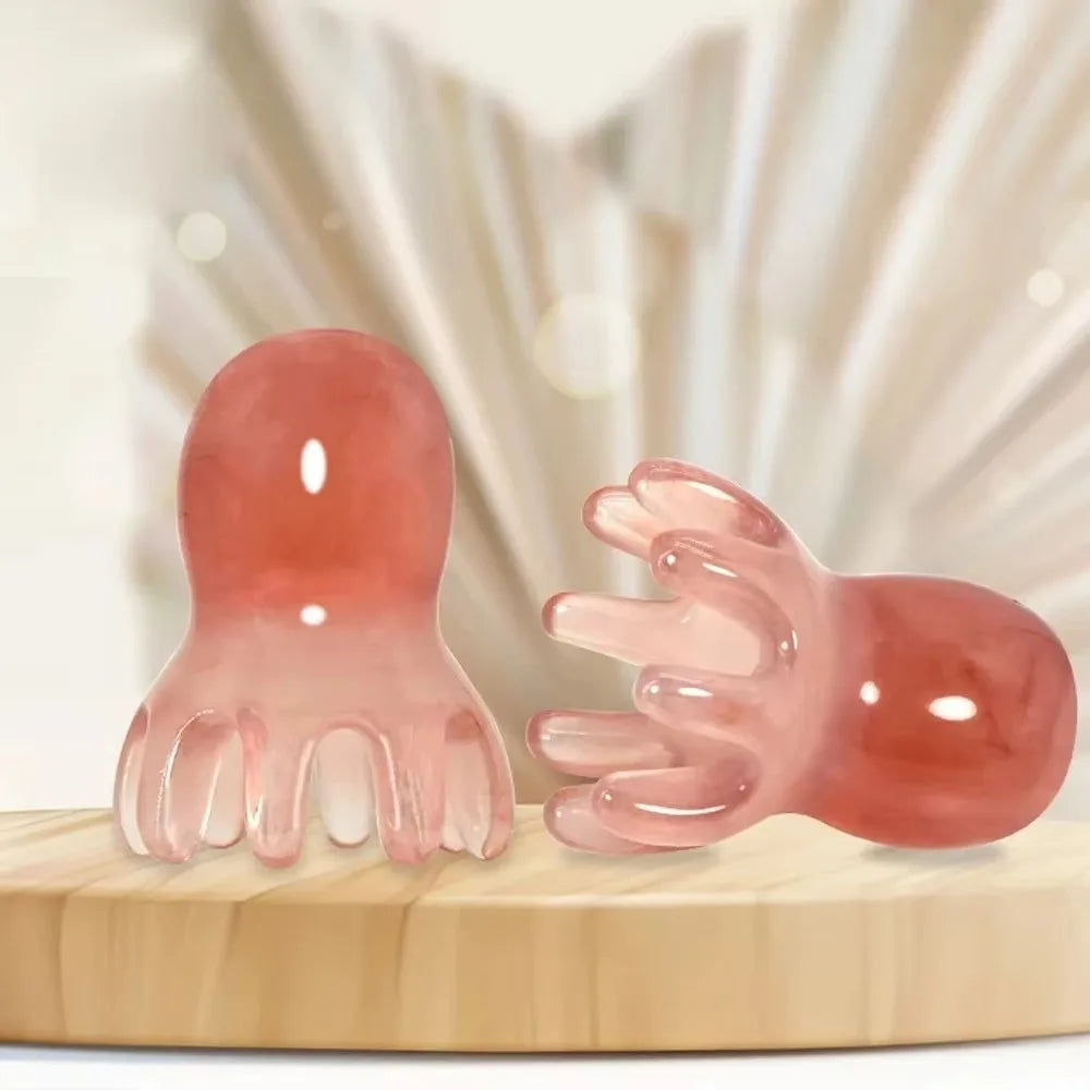 Octopus Head Massager Comb Head Meridian Manual Acupressure Tool Portable SPA Gua Sha Massage Comb Body Massage Tool Peaceful Pleasures Health and Wellness