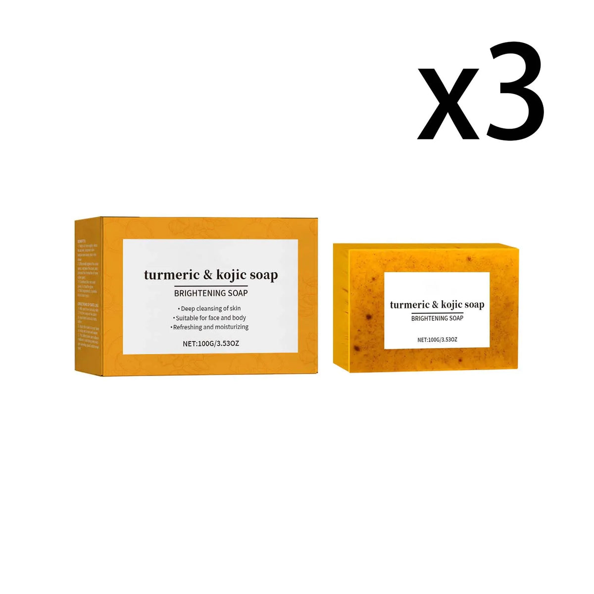 Lemon Ginger Yellow Brightening Soap Deep Cleaning Soothe Skin Softening Keratin Brighten Dullness Gentle Face Exfoliating Soap Peaceful Pleasures Health and Wellness 3X100g