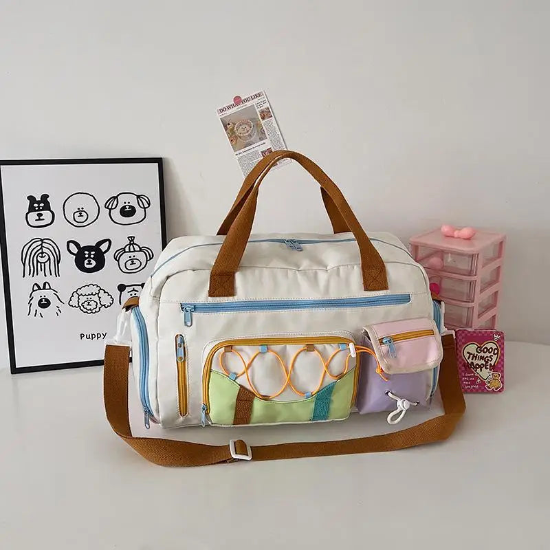 Large Color Block Tote Bag – Women's Fashion Shopper Handbag