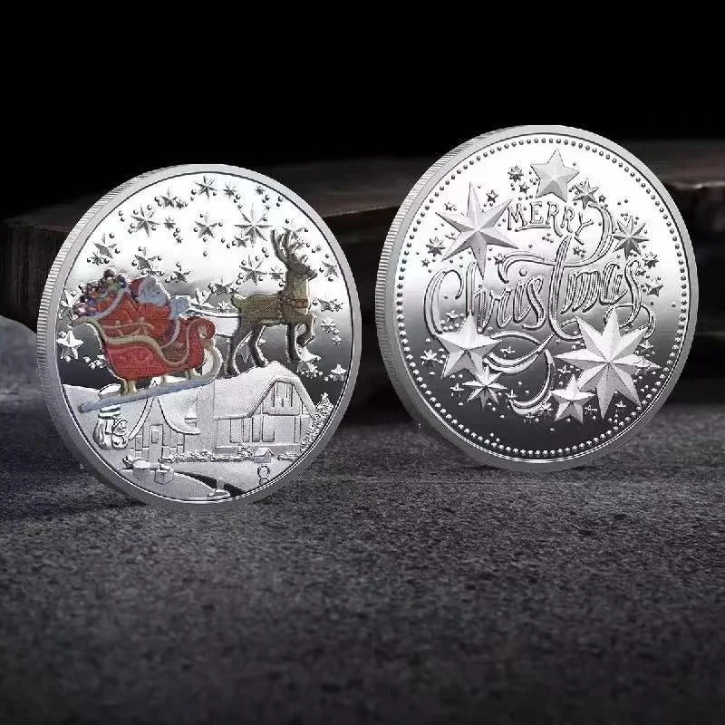 Merry Christmas Gold Metal Commemorative Souvenir Coin