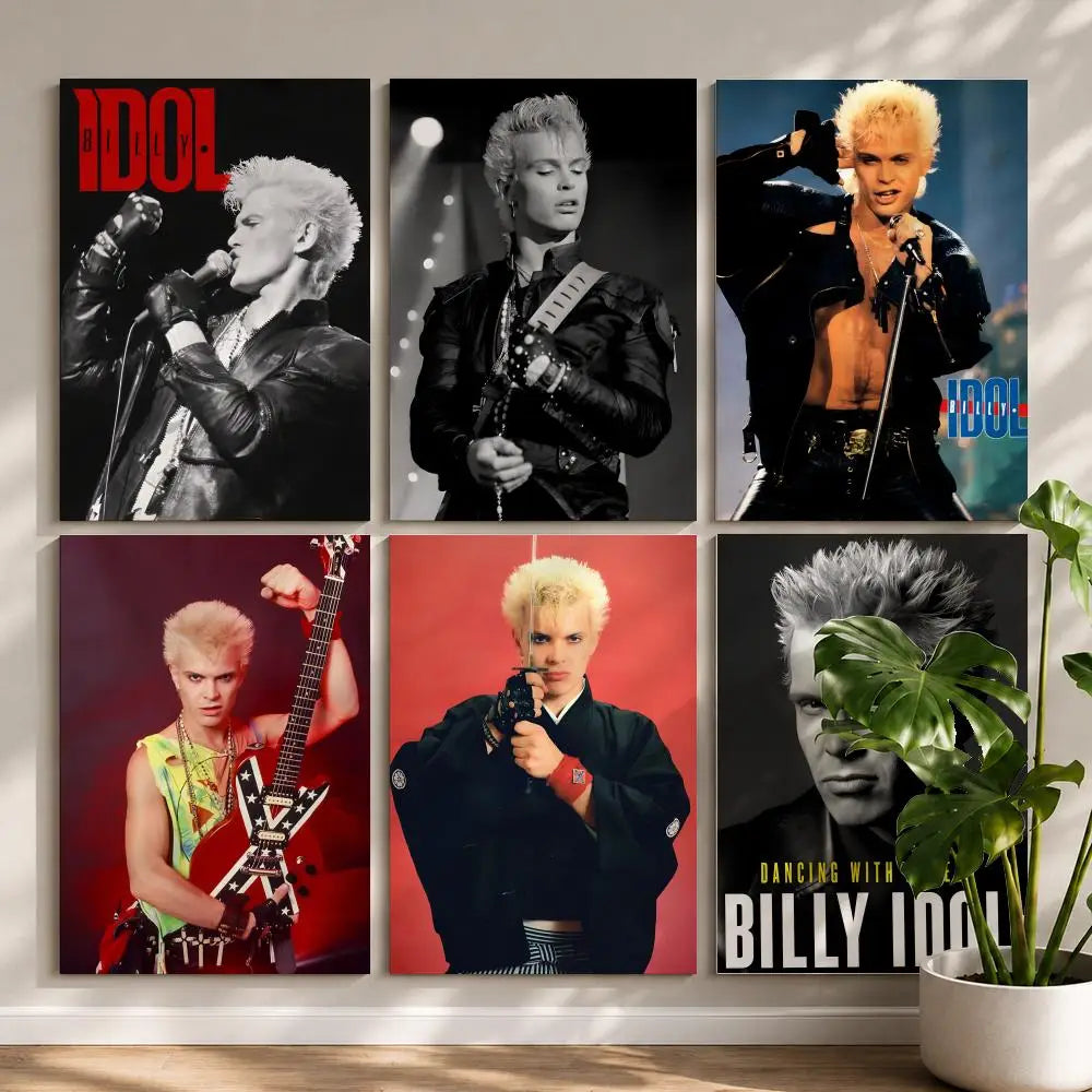 Singer B-Billy IdolS Poster HD Self Adhesive Waterproof Wall Art Ideal for Home Office Dorm Bedroom Great Gift Peaceful Pleasures Health and Wellness