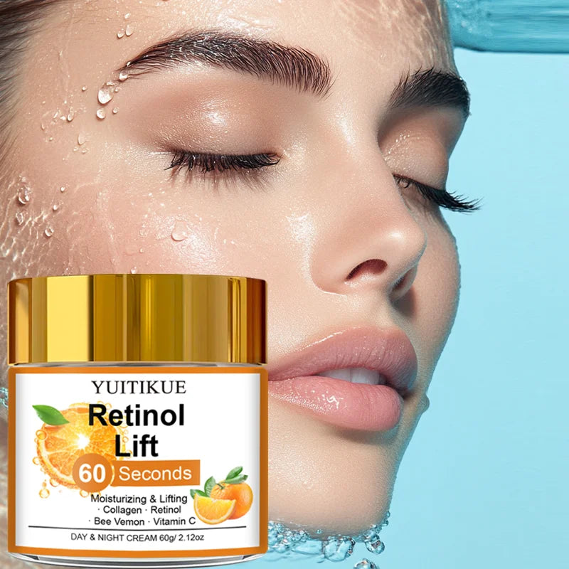 YUITIKUE 60 Seconds Retinol Lift Cream 60g with Collagen & Vitamin C, Moisturizing & Lifting Day & Night Cream Peaceful Pleasures Health and Wellness