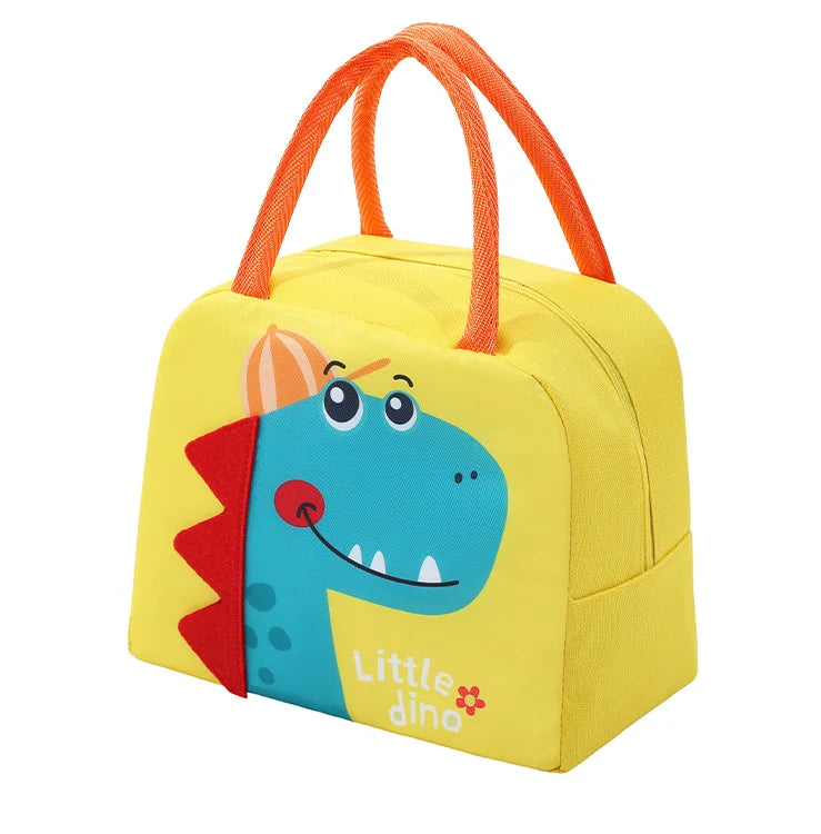 3D Three-Dimensional Bento Bag Cute Cartoon Bento Bag Lunch Bag Handbag Storage Insulation Bag Canvas Lunch Box Bag Ice Pack Peaceful Pleasures Health and Wellness YELLOW