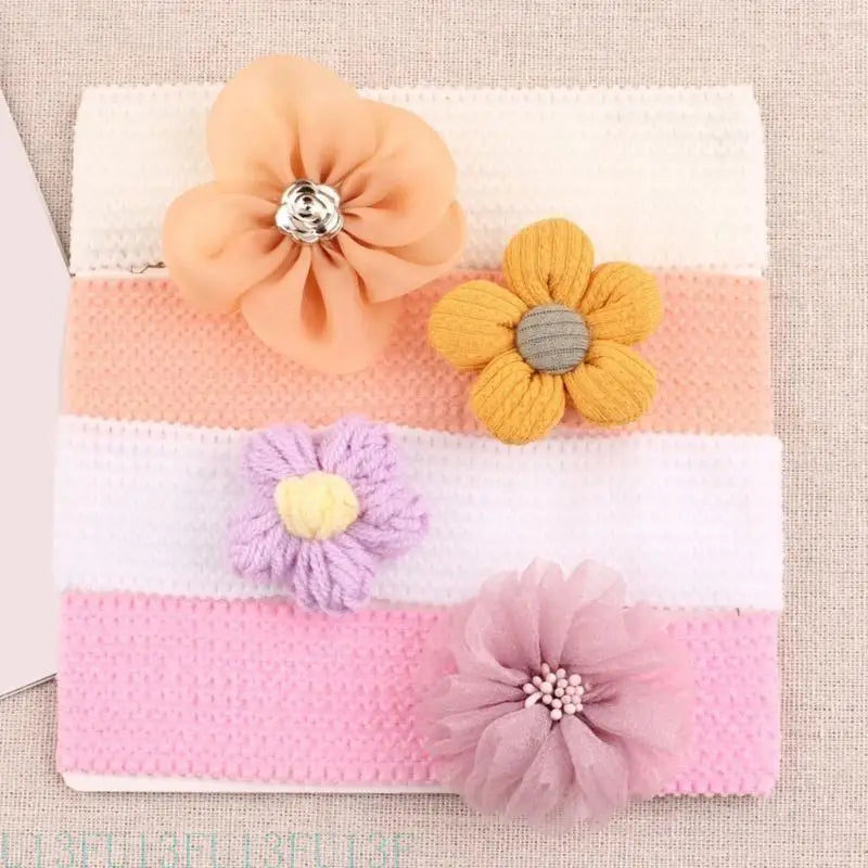 Kids Fabric Flower Headbands 4-Pack | Baby Girls Hair Accessories