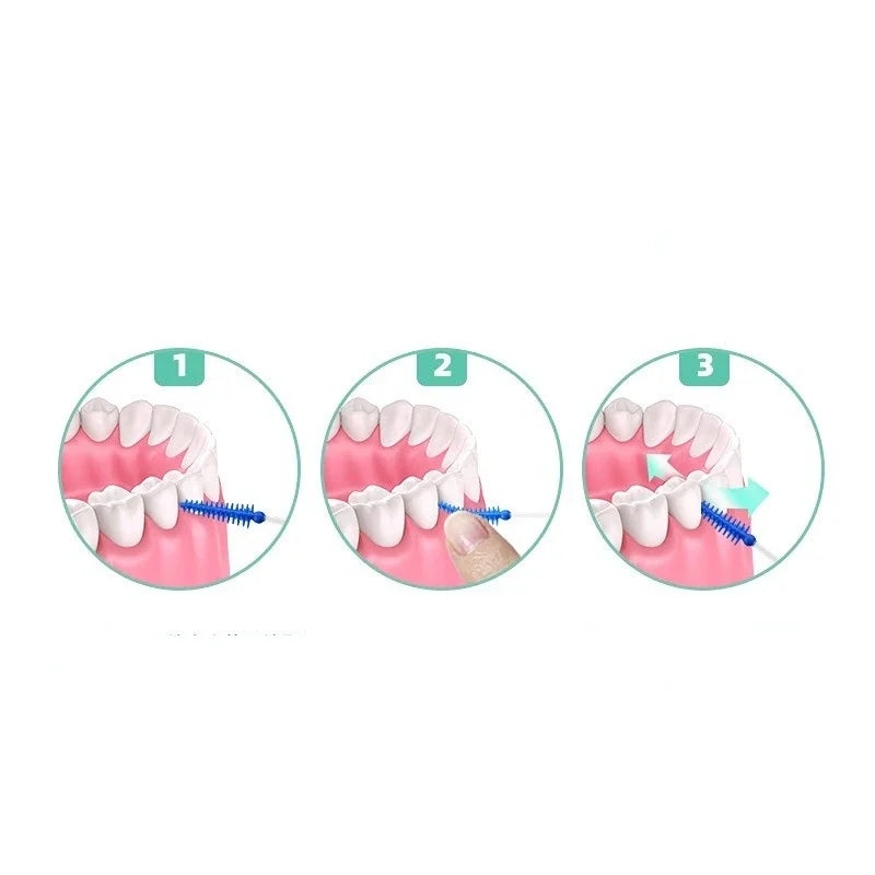 40pcs/box Interdental brush Orthodontic brush Cleaning Teeth Gaps Oral Care Soft silicone head Interdental brush Good for gums Peaceful Pleasures Health and Wellness