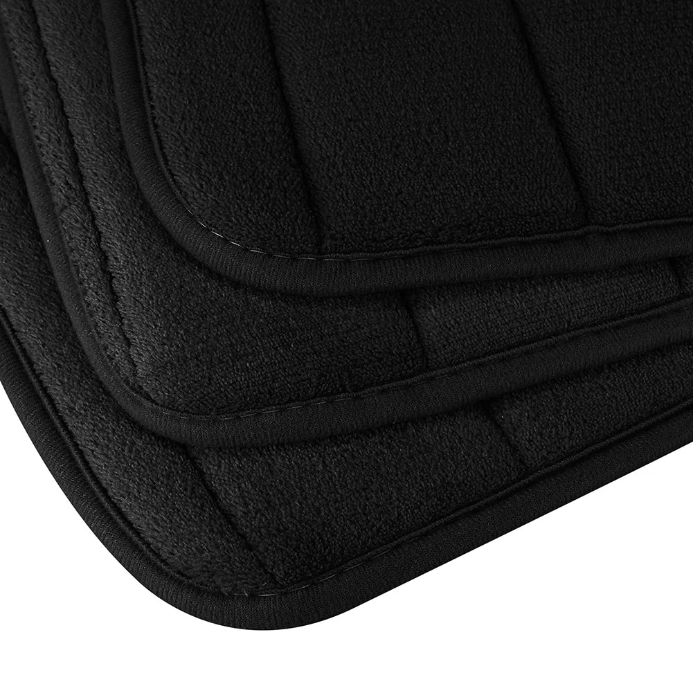 Memory Foam Bath Mat Set 3 Piece Thick Extra Soft Bathroom Non-Slip Rugs Super Water Absorbent Machine-Washable Toilet Floor Mat Peaceful Pleasures Health and Wellness Black Set 3 Piece