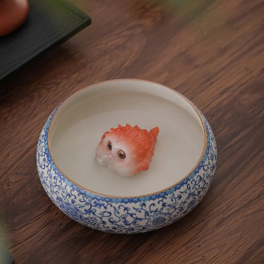 1pc Cute Bubble Fish Color Changing Tea Pet Tea Play Decorative Ornament Accessories Fun Ornament Peaceful Pleasures Health and Wellness