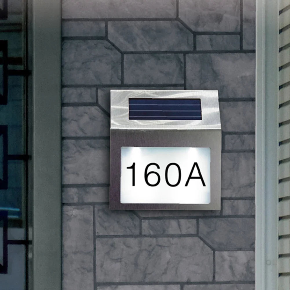 Waterproof Outdoor LED Solar Wall Light House Number Light Address Sign Illuminate for Home Garden Door Plate Wall Lamp Peaceful Pleasures Health and Wellness