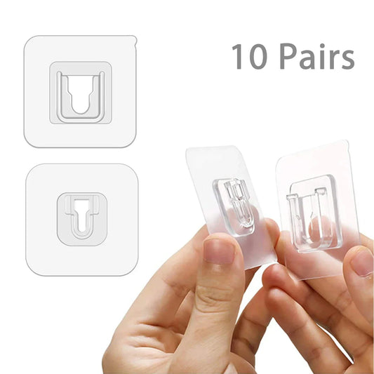 10 Pairs Transparent Adhesive Wall Hooks – No-Drill, Heavy Duty Adhesive Wall Hooks Oasis Select