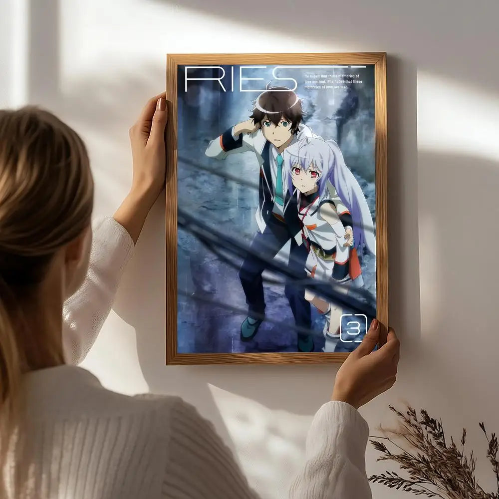 Anime P-Plastic Memories Poster HD Self Adhesive Waterproof Wall Art Ideal for Home Office Dorm Bedroom Great Gift Peaceful Pleasures Health and Wellness White7 50X70cmNoframe