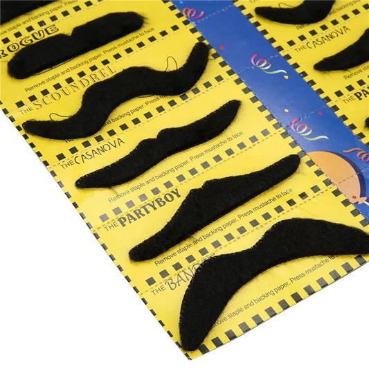 A36T-48 Pack Self Adhesive Assorted Fake Moustache / Mustache Set Fancy Dress Party Birthday Stylish Peaceful Pleasures Health and Wellness as shown NONE