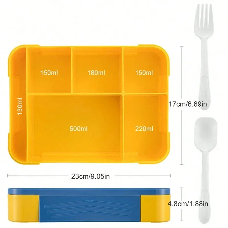 1330ML Bento Box Adult Lunch Containers with 6 Compartment for Adults/Kids/Toddler With Tableware Sauce Lunch Box Peaceful Pleasures Health and Wellness