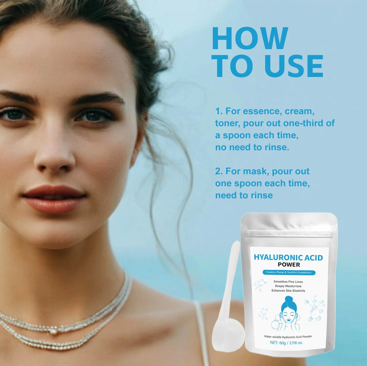 60g Hyaluronic Acid Powder for DIY Serums | SAUVASINE