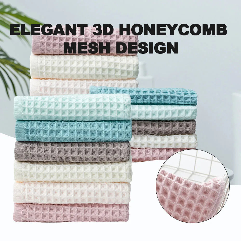 100% Cotton Waffle Weave Square Towel – Quick Dry & Lint Free Cotton Waffle Towel Peaceful Pleasures Health and Wellness