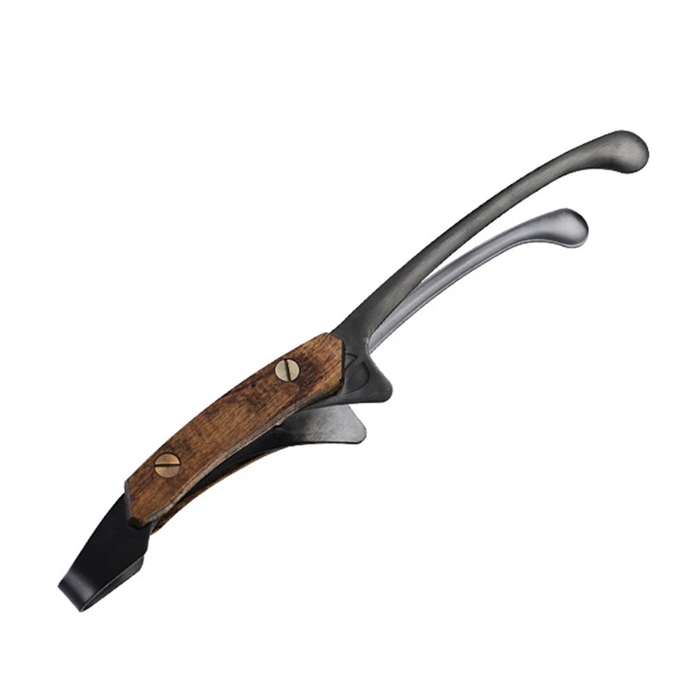 Stainless Steel Outdoor Retro Barbecue Clip Wooden Handle Grilled Meat Clip Pan Fried Steak Heat Resistant Kitchen Food Clip New Peaceful Pleasures Health and Wellness