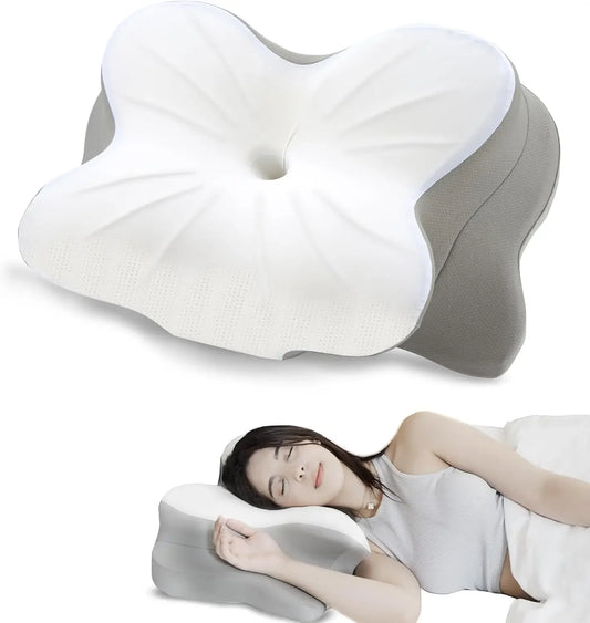 Ergonomic Memory Foam Neck Pillow for Pain Relief, Side Back Stomach Sleeper Support with Breathable Case Peaceful Pleasures Health and Wellness United States
