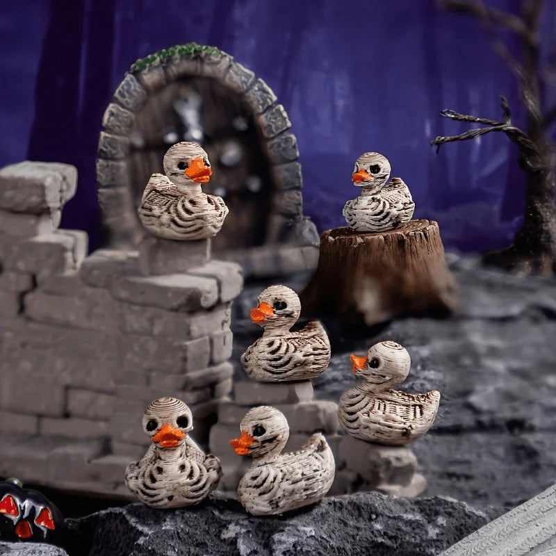 10 Cute Gothic Skeleton Duck Resin Figurine Desk Decoration Halloween