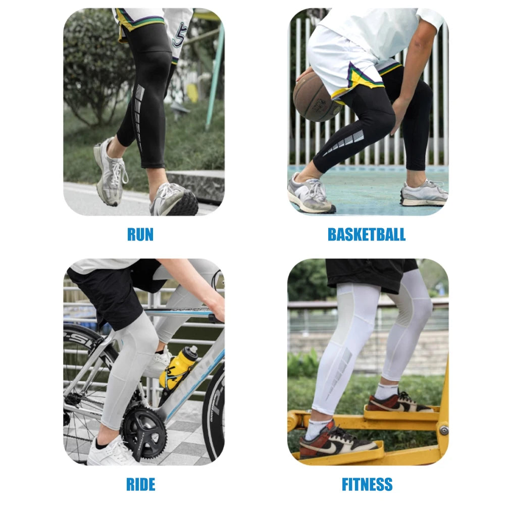 Full Leg Compression Sleeves UPF 50+ | Cycling, Basketball & Running Compression Leg Sleeve Peaceful Pleasures Health and Wellness