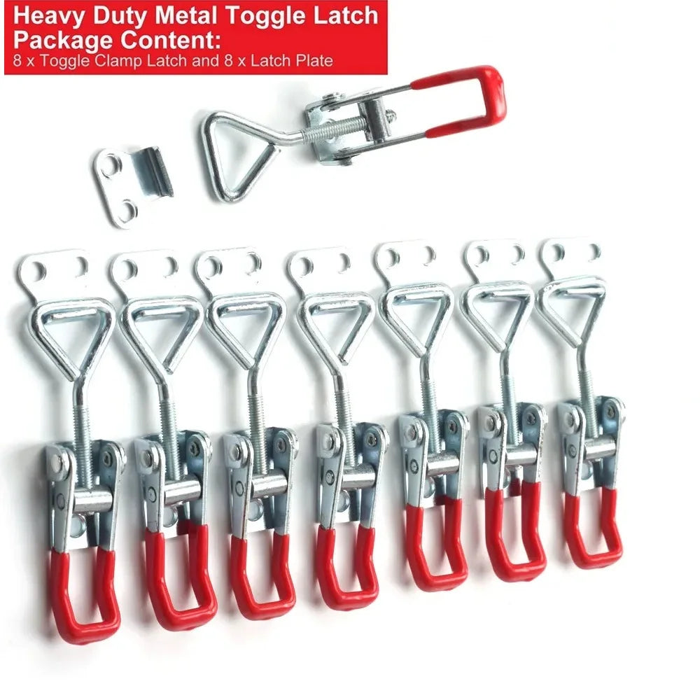 8-Pack Metal Toggle Latch Clasp – Adjustable Quick Release Clamp Peaceful Pleasures Health and Wellness Red