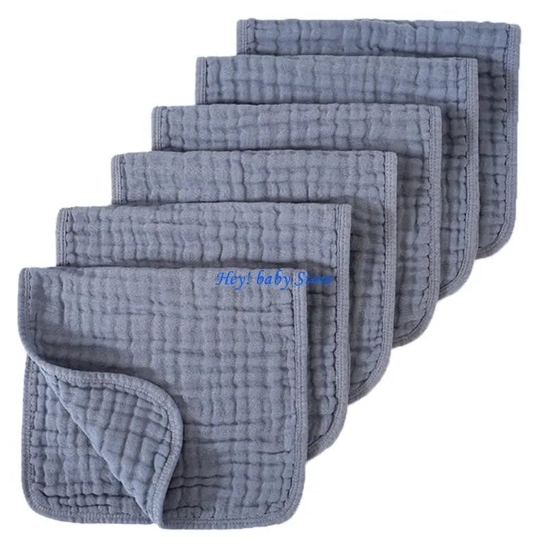 Baby Burp Cloths Set of 6 – 6-Layer Absorbent Cotton Washcloths