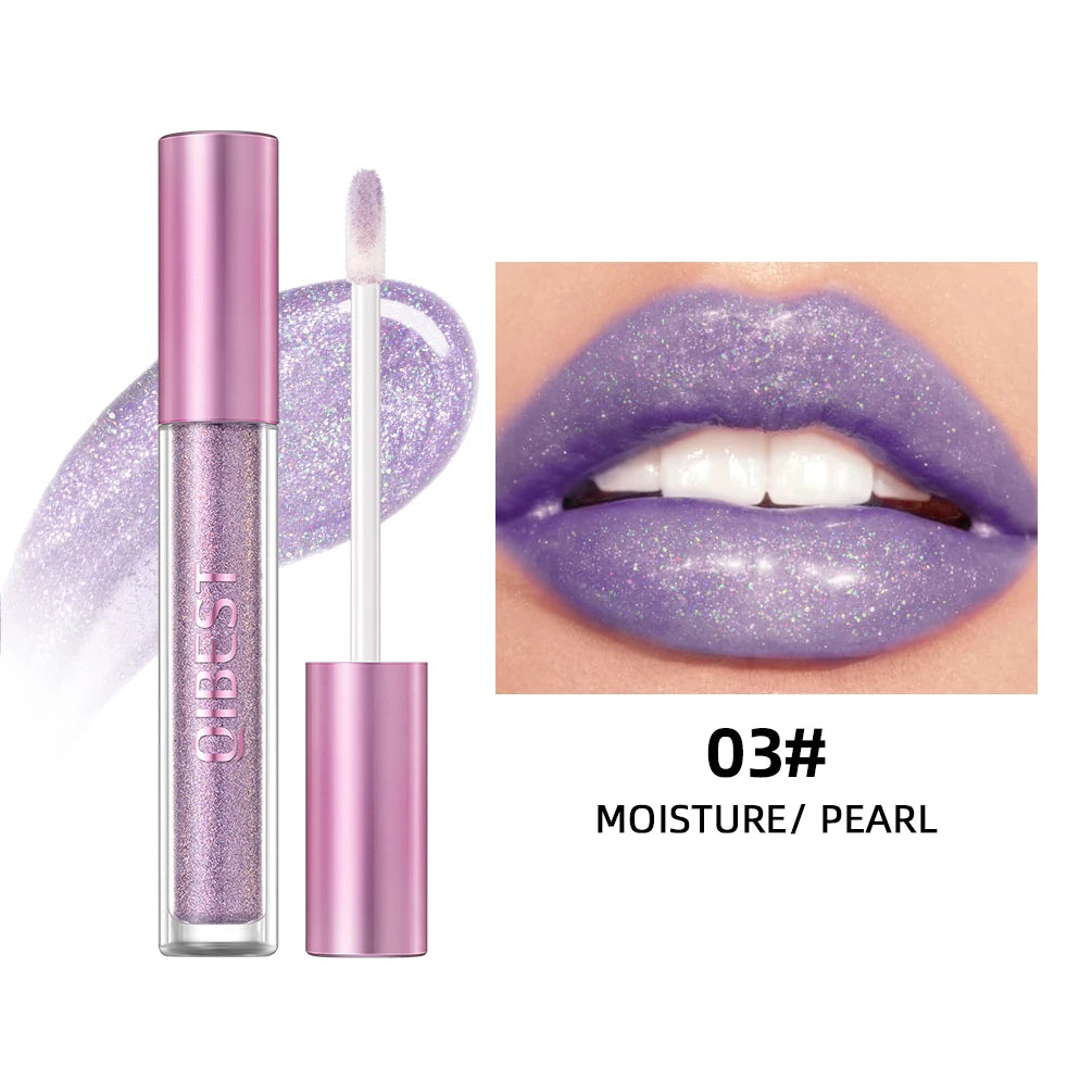 QBEST 6 Colors Glitter Liquid Lipstick Diamond Shimmer Metallic Lipgloss Non-Stick Cup Lipstick Long Lasting Shinning Lip Stain Peaceful Pleasures Health and Wellness 03 Pearl