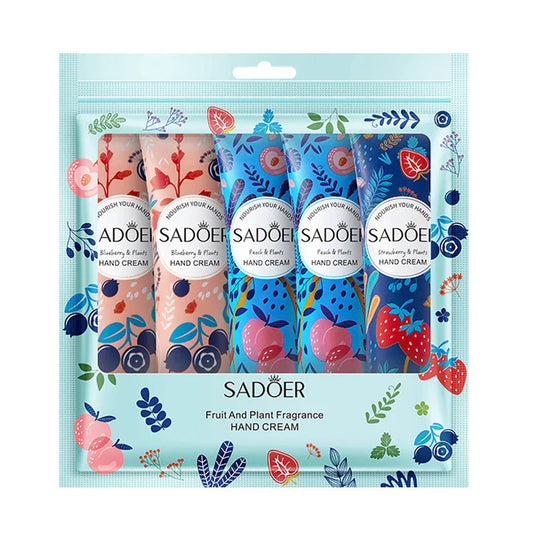 SADOER 5-Piece Fruit Plant Hand Cream Set – Moisturizing Gift Hand Cream Set Oasis Select Color B
