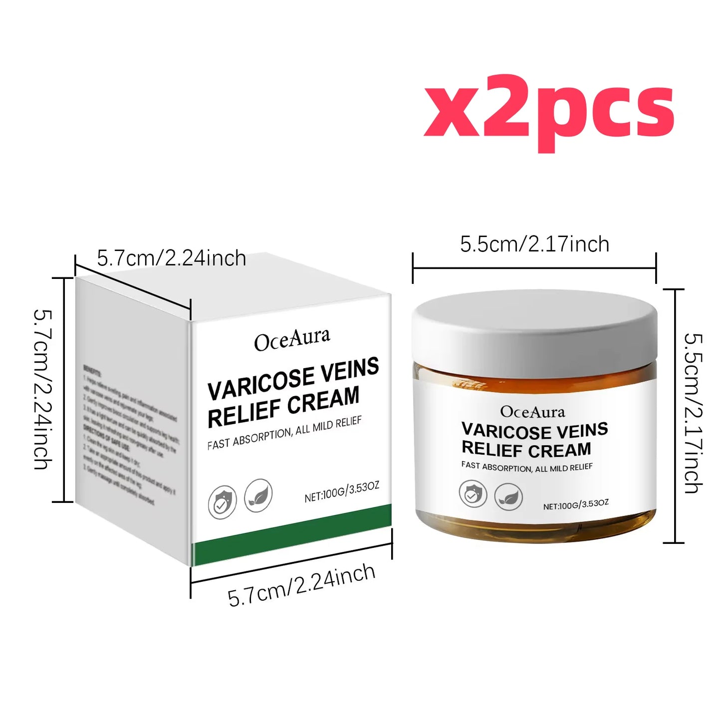 OceAura Leg Vein Repair Cream | Circulation & Skin Firming 100g