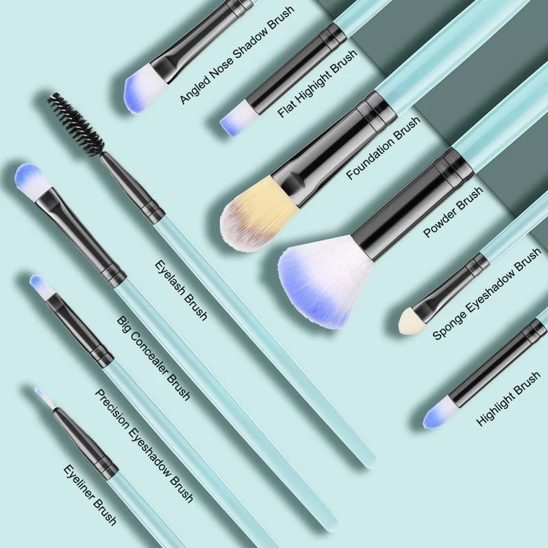 RUNTOIN 10pc Soft Makeup Brush Set – Foundation, Kabuki & More Makeup Brush Set Peaceful Pleasures Health and Wellness