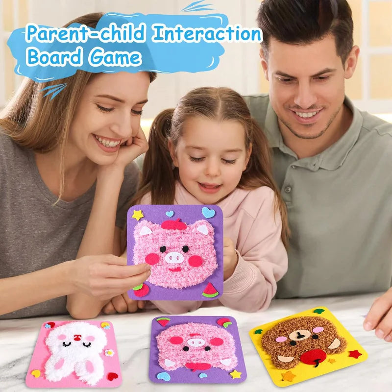 DIY Cartoon Animal Embroidery Doll Kits Fun Non-woven Fabric