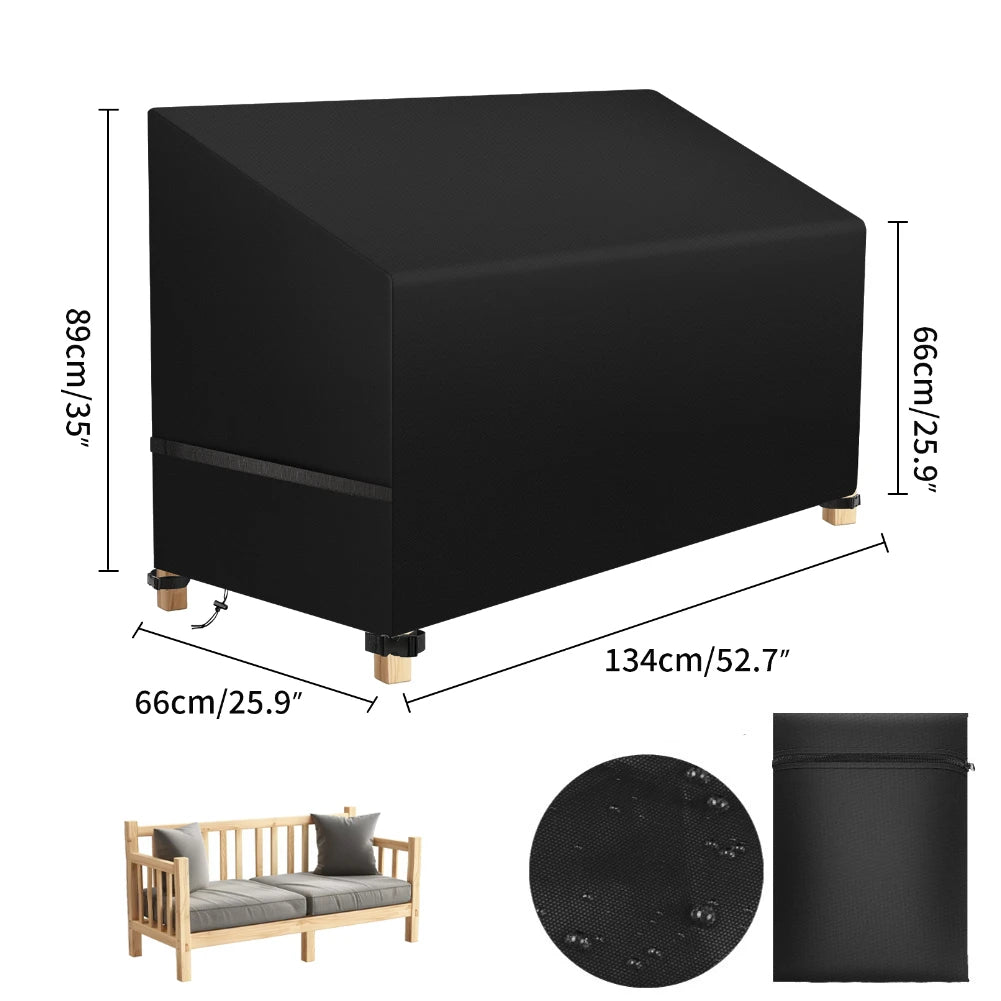 Outdoor Furniture Dust Cover 210D Oxford Cloth Garden Chair Cover Sofa Cover Waterproof Outdoor Patio Table Furniture Cover Peaceful Pleasures Health and Wellness Rectang 134x66x89CM