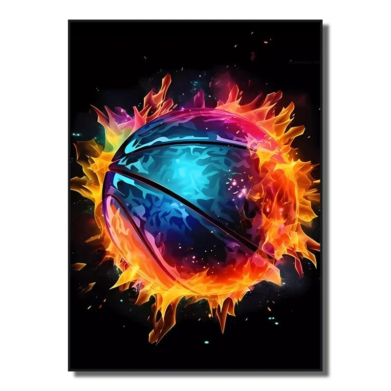 Neon Red Video Game Character Canvas Wall Art | Unframed Poster