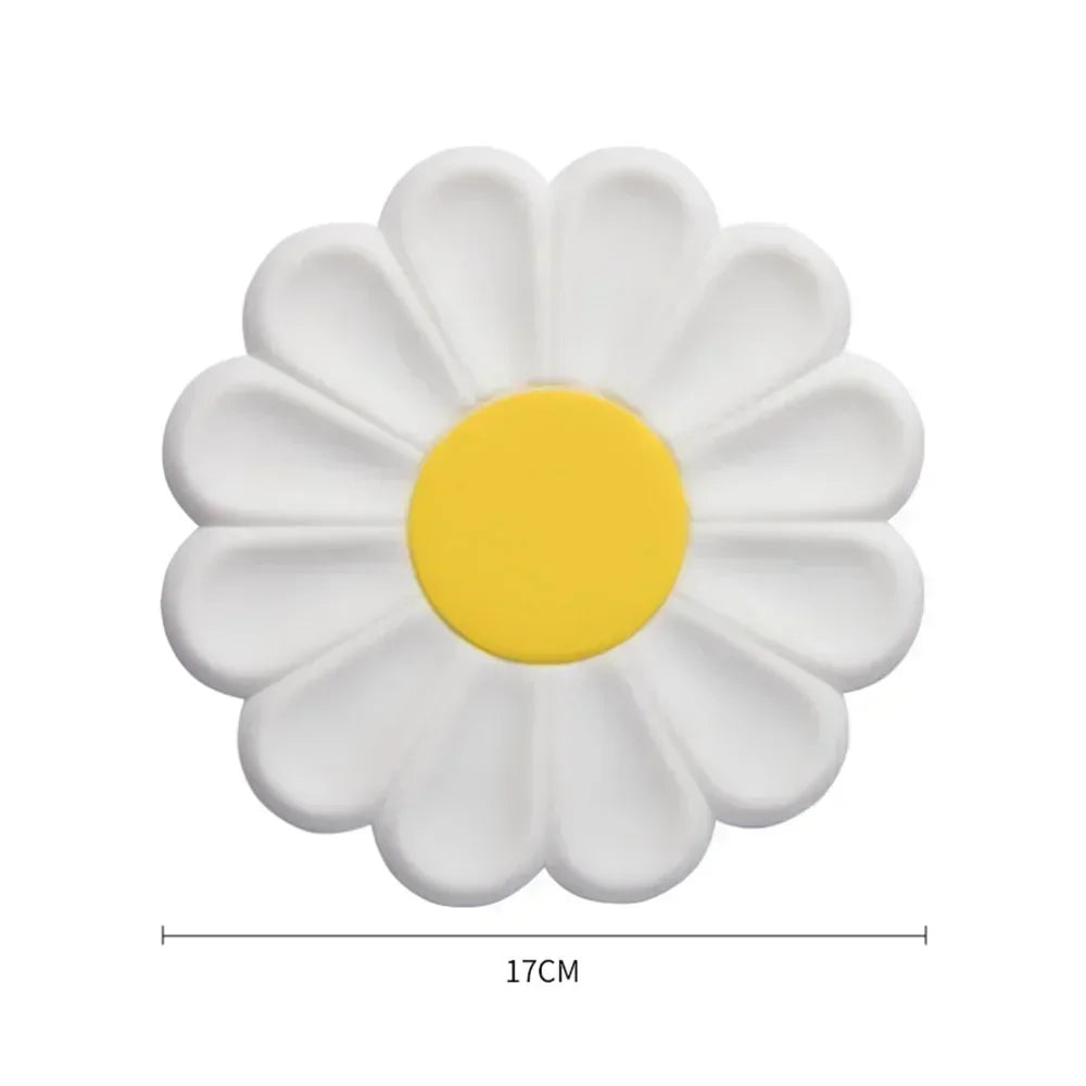 Silicone Coaster Colorful Daisy Shape Heat Resistant Anti Scalding