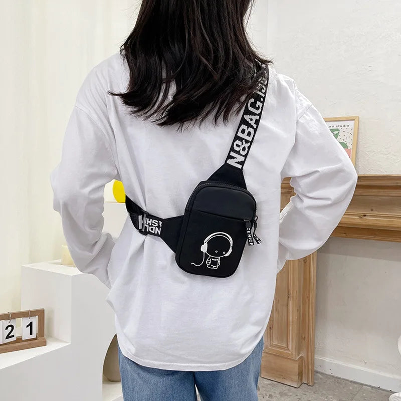 Hip-Hop Graphic Crossbody Chest Bag for Men & Women