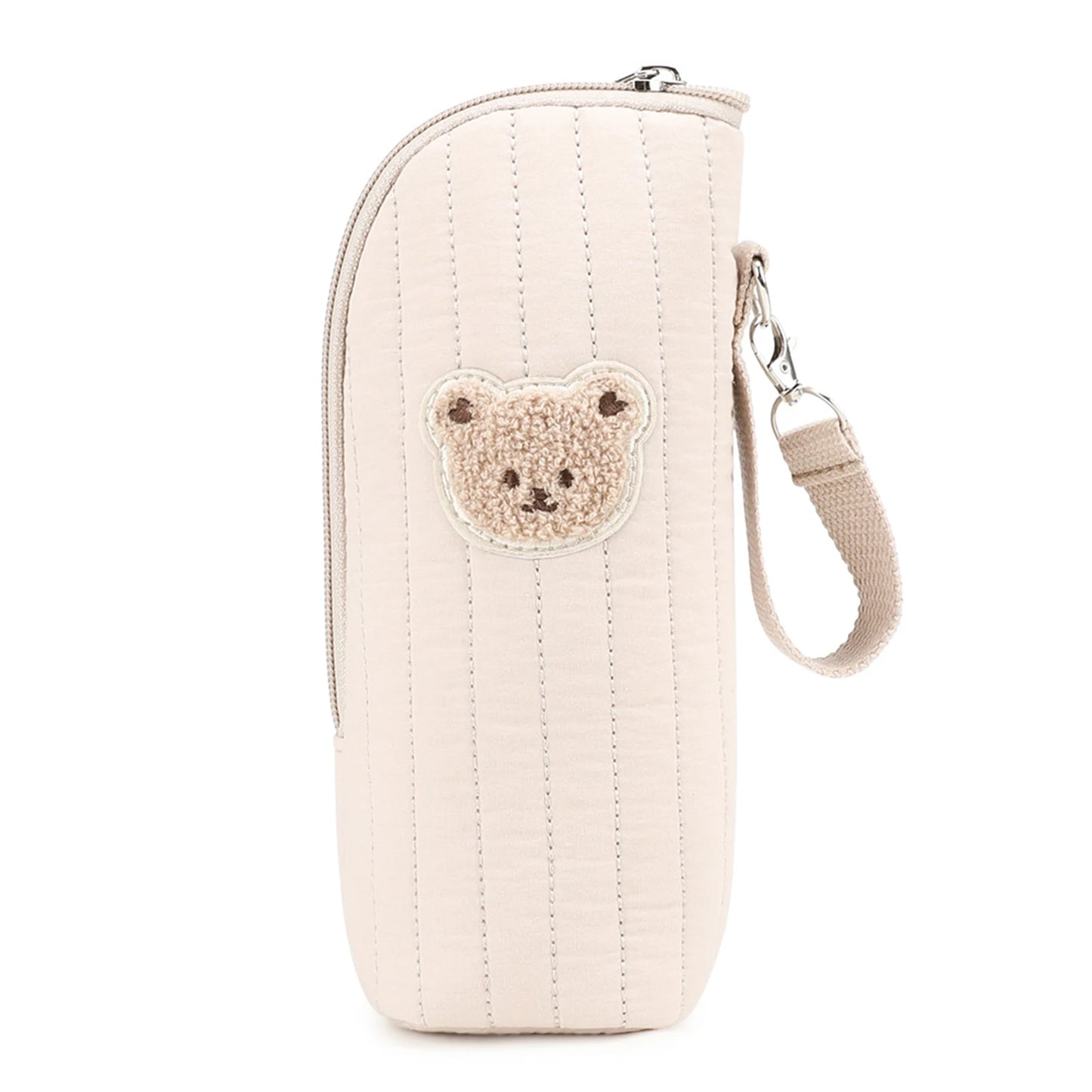 Baby Milk Bottle Warmer Bag,Plush Cartoon Bear Insulated Bag For Outdoor Travel Camping,Newborns Essential Travel Geared Peaceful Pleasures Health and Wellness Kaki