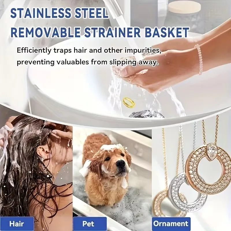 Stainless Steel Press Drain Stopper – Odor Proof Sink Plug